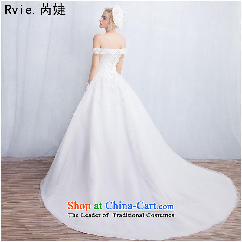 2015 Autumn and winter new word shoulder wedding dresses on Korean-style package shoulder tail idyllic wedding Flower Fairies trailing M, in accordance with the (leyier Lok) , , , shopping on the Internet