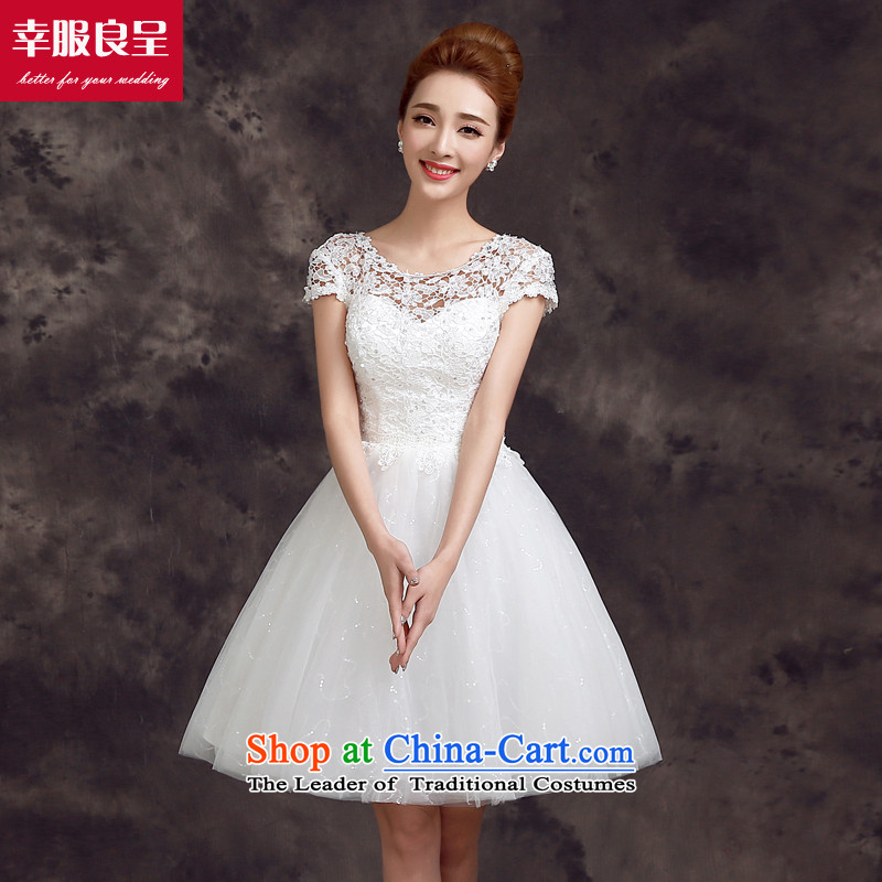 The privilege of serving-leung bows to small new 2015 dress bridesmaid mission in Korean brides sister wedding dress white L