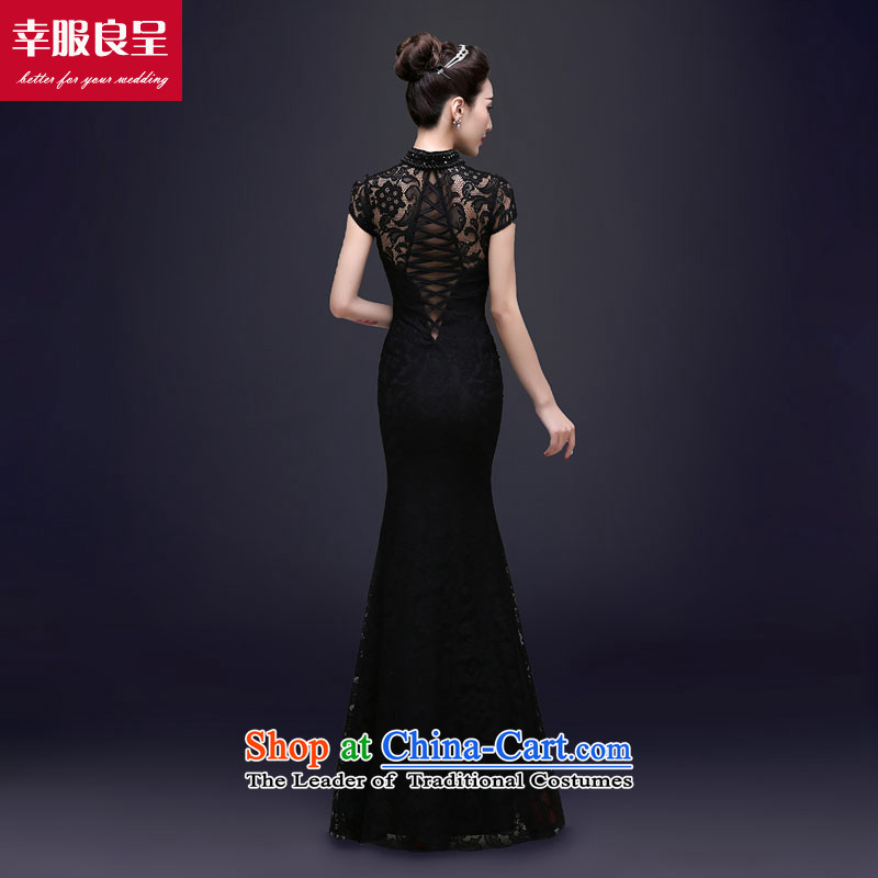 The privilege of serving-leung evening dresses long 2015 new autumn upscale banqueting events including dresses female black Sau San crowsfoot 2XL, privilege service-leung , , , shopping on the Internet