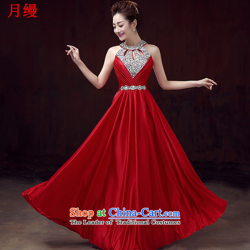 On the following new bride toasting champagne 2015 service banquet dress evening dress autumn and winter red stylish diamond Sau San long red XXL