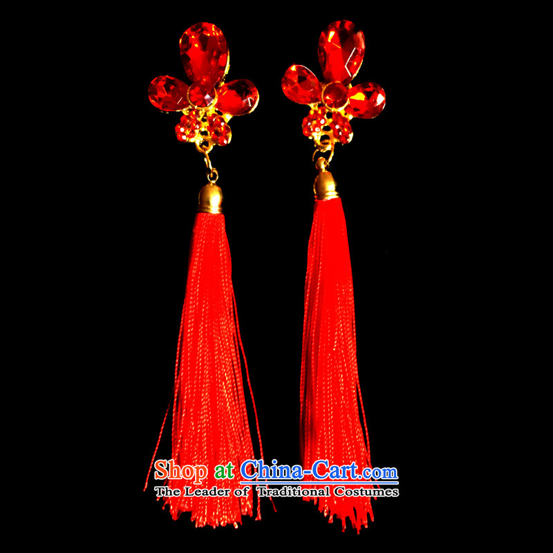 The Friends of the bride wedding dresses qipao marriage accessories earrings Korean brides edging earrings Chinese Antique water drilling no Kungkuan earrings Ear Clip B, Lan-yi (LANYI) , , , shopping on the Internet