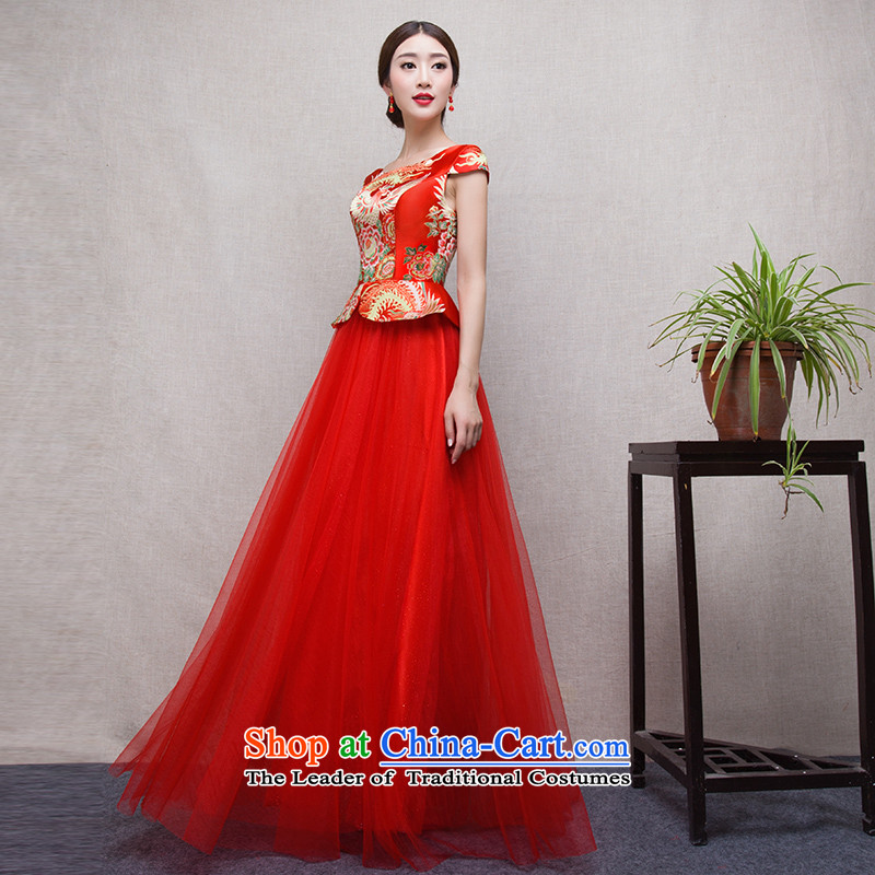 In accordance with the marriage of China love bows services 2015 winter new red cheongsam long retro improved long dinner stylish bridal dresses fine embroidery wedding dress Red 7 days as the shipment is not not love of China, in accordance with the , , , shopping on the Internet