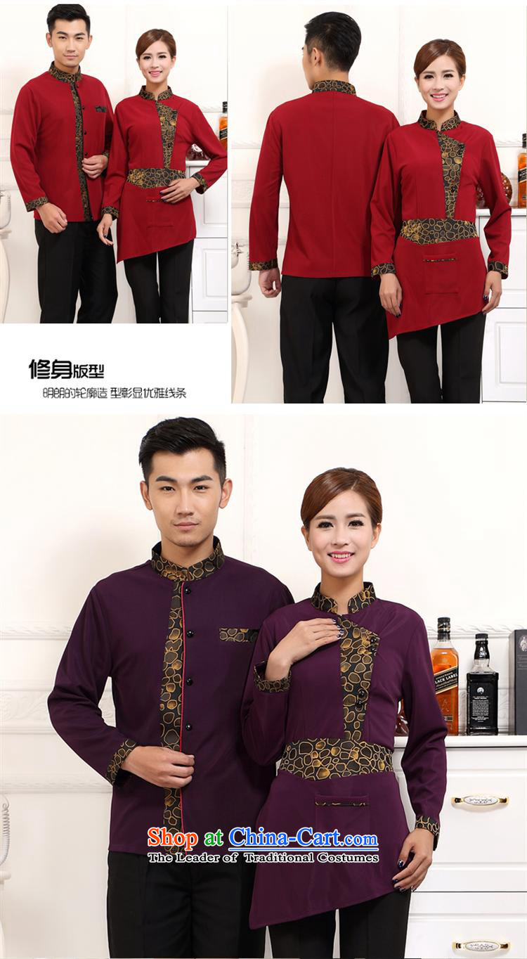 The Black Butterfly Hotel Workwear autumn and winter female attendants in the loaded long-sleeved restaurants at the teahouse attire female red T-shirt + apron) (XXL picture, prices, brand platters! The elections are supplied in the national character of distribution, so action, buy now enjoy more preferential! As soon as possible.