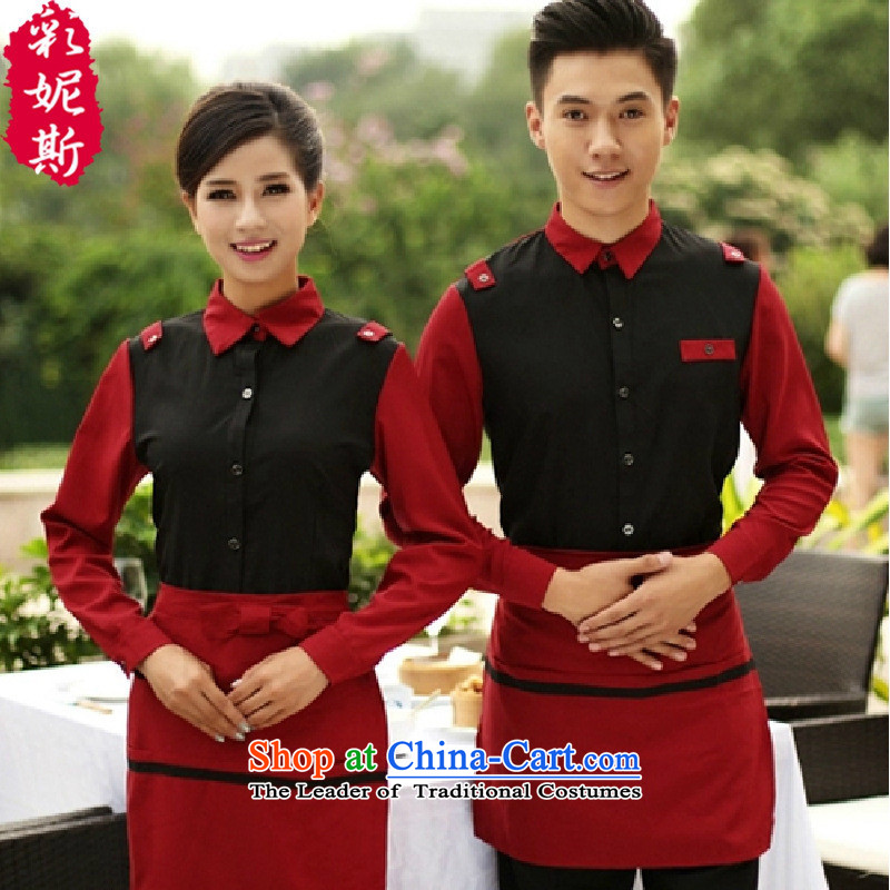 The Black Butterfly 2015 autumn and winter new products and Hot Pot Restaurant Cafe Workwear vocational shirt long-sleeved T-shirt (black Ms. XL,A.J.BB,,,) shopping on the Internet