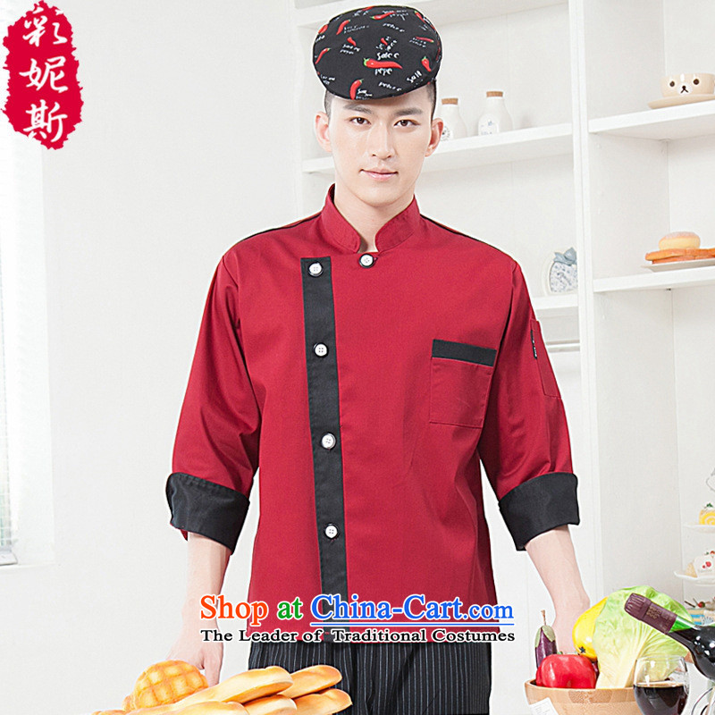 The hotel restaurant Black Butterfly chefs serve kitchen workwear 2015 autumn and winter new civilian men and women-pack Black (T-shirt + apron) XL,A.J.BB,,, shopping on the Internet