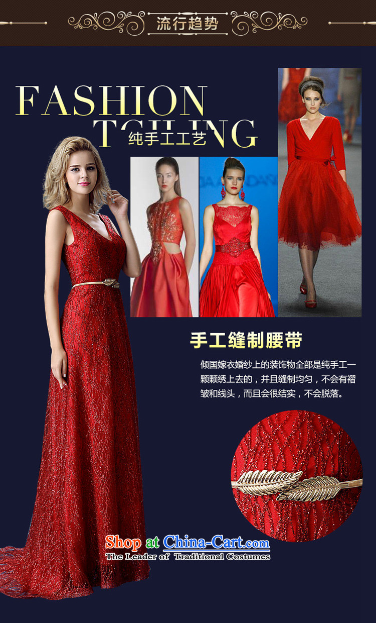 2015 new shoulders V-Neck marriage red long bows services couture betrothal festival evening wine red tail XXL picture, prices, brand platters! The elections are supplied in the national character of distribution, so action, buy now enjoy more preferential! As soon as possible.