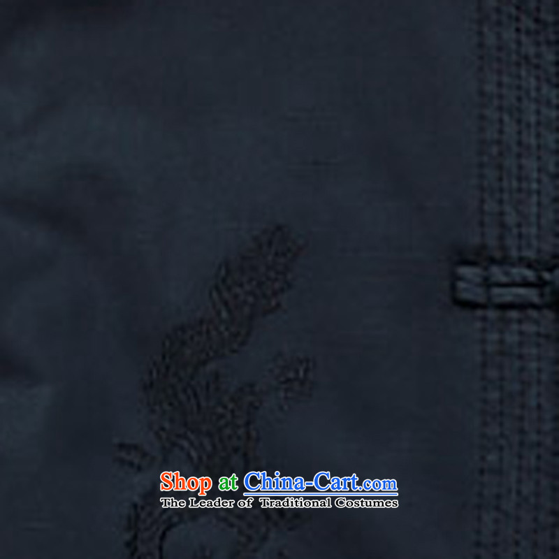 2015 Autumn and Winter New Men Tang dynasty thick sand washing cotton jacket burrs Soo-yong Tang dynasty solid color cotton coat men winter clothing Tang dynasty father older Dark Blue M ink-YI (MORE shopping on the Internet has been pressed.