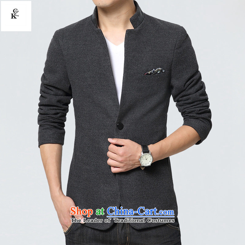  The fall of new caling keling Men's Jackets Korean small business suit Sau San Mock-neck Chinese tunic gross flows of winter jackets casual about new products blue xl,caling keling,,, shopping on the Internet