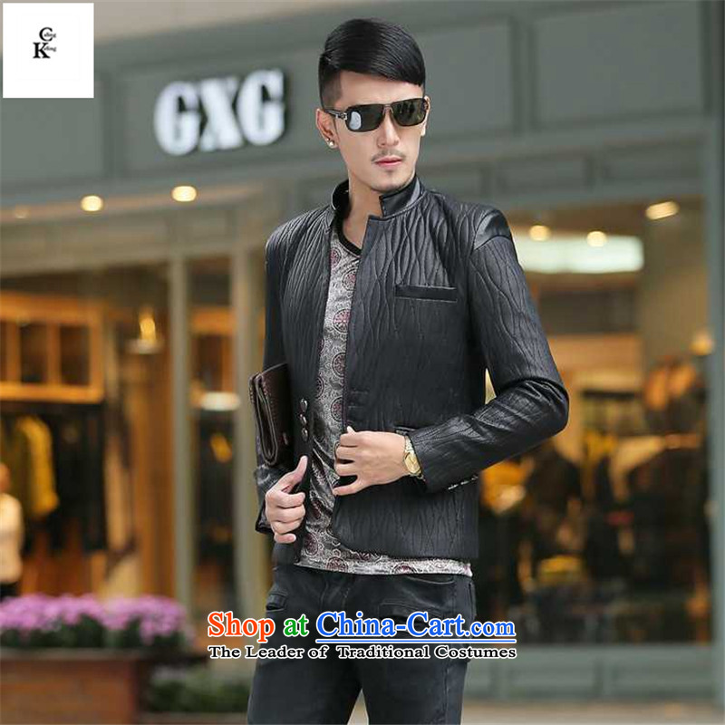 Caling keling2015 boutique autumn and winter men thick leather garments Chinese tunic temperament high-end xl business men and jacket map color Xxl,caling keling,,, shopping on the Internet