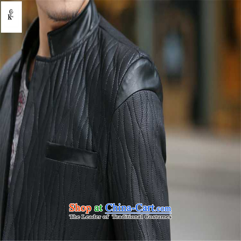 Caling keling2015 boutique autumn and winter men thick leather garments Chinese tunic temperament high-end xl business men and jacket map color Xxl,caling keling,,, shopping on the Internet