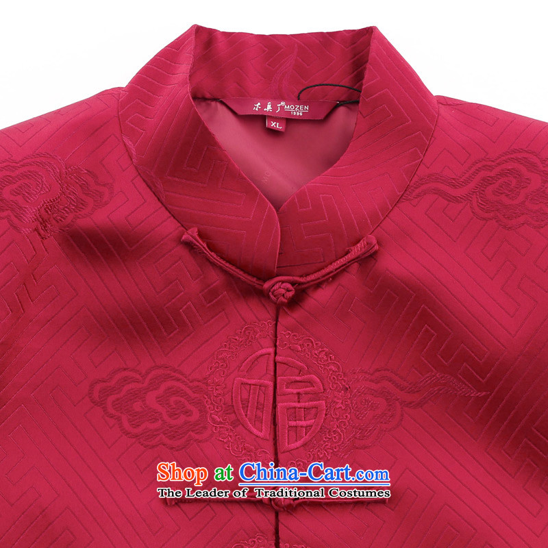 The shirt really wooden men Tang dynasty 2015 autumn and winter New Silk Chinese tunic 43202 04 deep red wood really a , , , XXXL, shopping on the Internet
