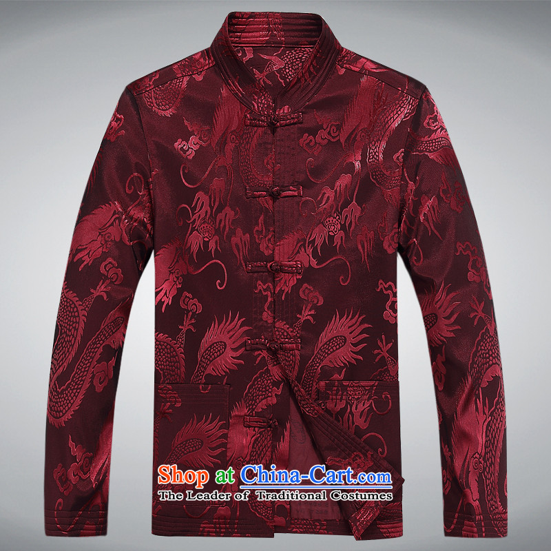 2015 Autumn and Winter New Man Fu Shou long-sleeved jacket in Tang elderly men Tang jacket color M-lady concentric , , , shopping on the Internet