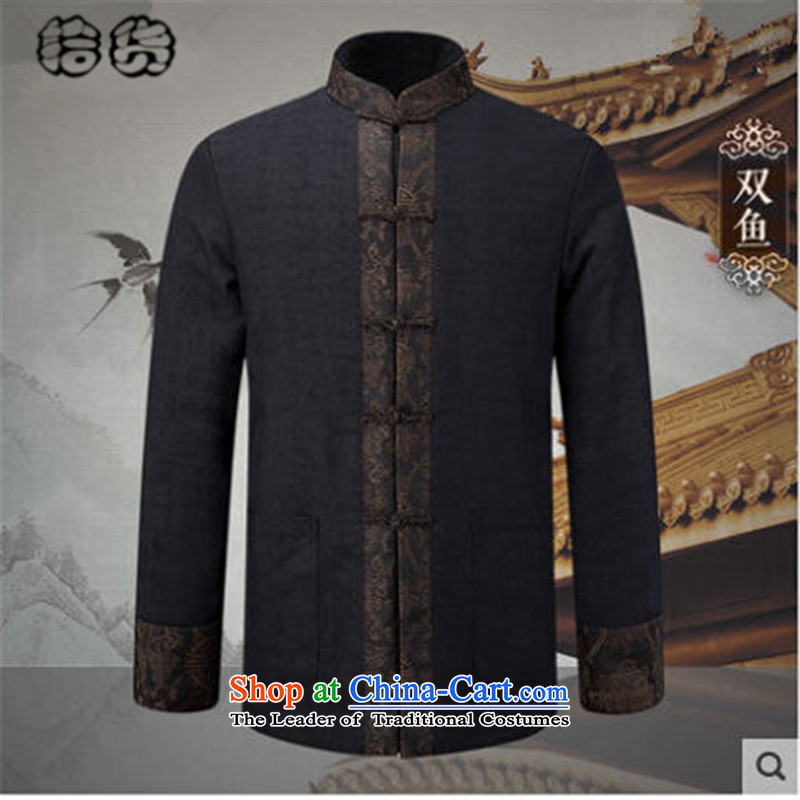 Pick the 2015 autumn and winter New China wind load grandpa older Tang jackets of ethnic older persons embroidery stitching long sleeve jacket coat the Beas , L, pickup (shihuo) , , , shopping on the Internet