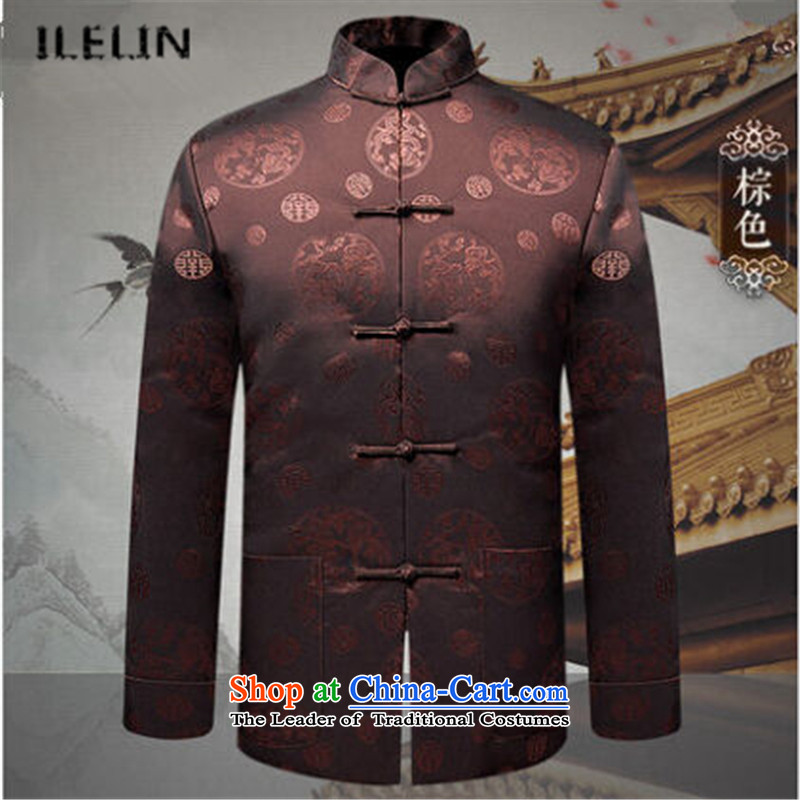 Ilelin2015 autumn and winter new long-sleeved men father Han-chinese improvements in older retro jacket collar leisure Tang blouses black 180,ILELIN,,, shopping on the Internet