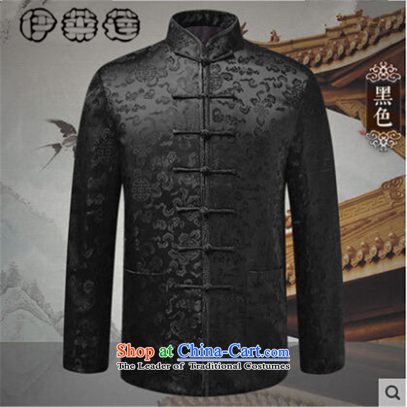Hirlet Ephraim autumn 2015 installed new men Tang jackets in older long-sleeved sweater China wind embroidered with father word stamp collar ethnic men black 190, Yele Ephraim ILELIN () , , , shopping on the Internet