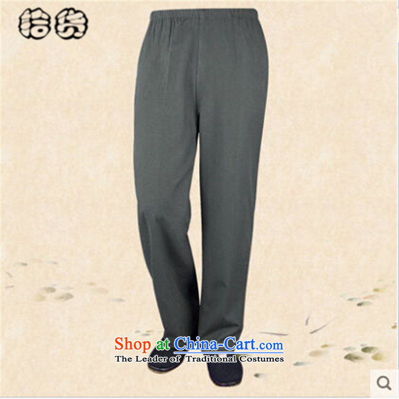 Pick the 2015 autumn and winter in the new age with men casual grandpa straight legged pants old folk weave China wind load father men short pants pant black 185 pickup (shihuo) , , , shopping on the Internet