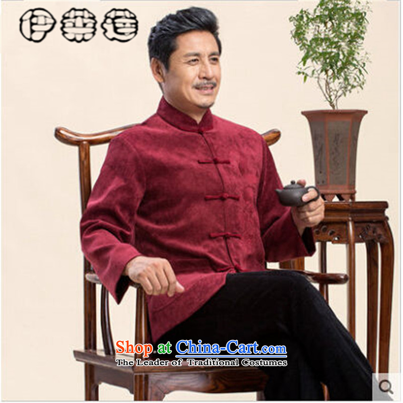 Hirlet autumn 2015 Chinese Tang Lin jacket men in long-sleeved older solid color name ethnic costumes Chinese father casual simplicity, T-shirt , jacket coffee XXL, Ephraim ILELIN () , , , shopping on the Internet