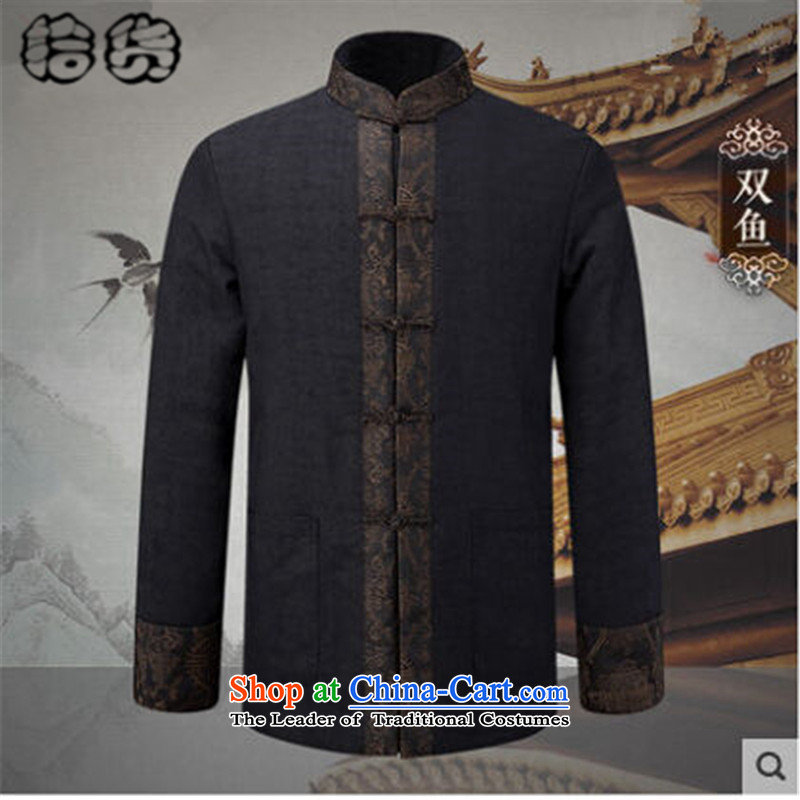 Pick the 2015 autumn and winter New China wind in large numbers of older men Tang jackets Mock-Neck Shirt clip loaded disc Tang men loose long-sleeved retro Chinese shirt sosho XXL, pickup (shihuo) , , , shopping on the Internet
