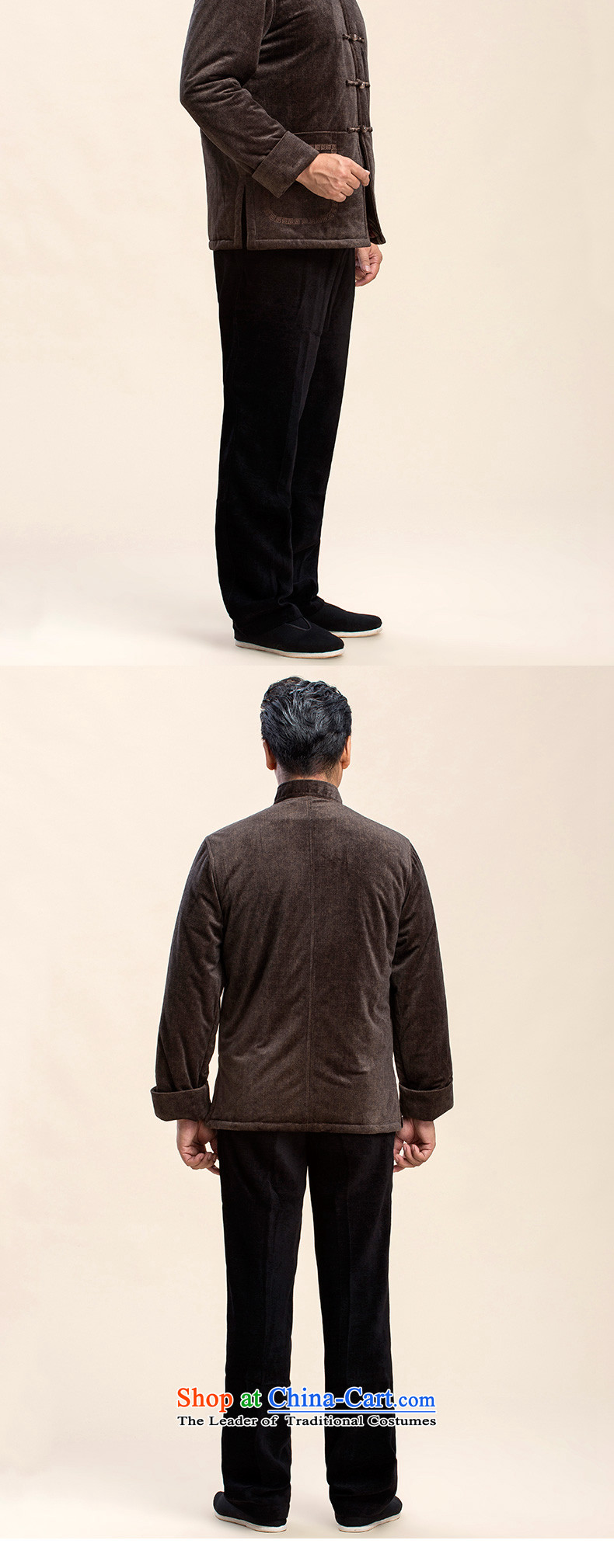 Hirlet Ephraim 2015 Fall/Winter Collections Tang jacket men of older people in long-sleeved jacket pocket pure color is detained father replace national minimalist retro shirt jacket brown XXXL picture, prices, brand platters! The elections are supplied in the national character of distribution, so action, buy now enjoy more preferential! As soon as possible.