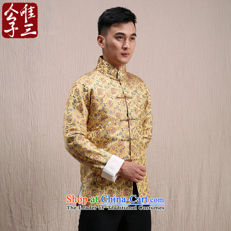 Cd 3 model by Bruce Lee China wind leisure Tang Dynasty Chinese men and the national costumes Jin Song jacket for autumn and winter cool yellow 165/84A(S), CD 3 , , , shopping on the Internet