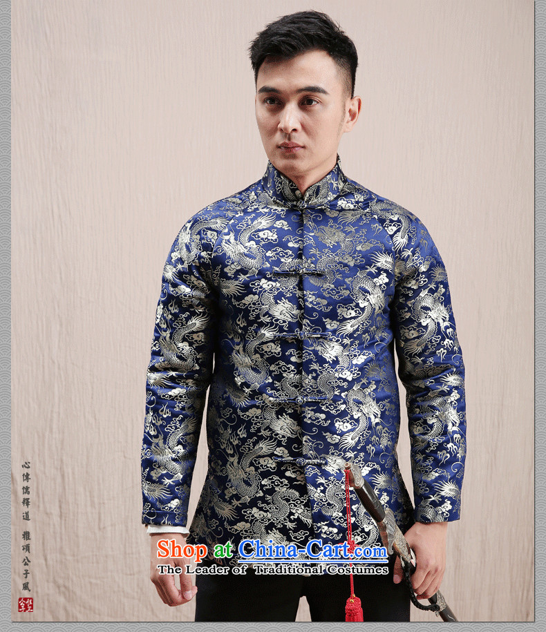 Cd 3 Model Ryuo Algeria Tang dynasty China wind robe of ethnic Chinese men Sau San improved robe jacket for autumn and winter blue woolen sleeve 180/96A(XL) with pictures, prices, brand platters! The elections are supplied in the national character of distribution, so action, buy now enjoy more preferential! As soon as possible.