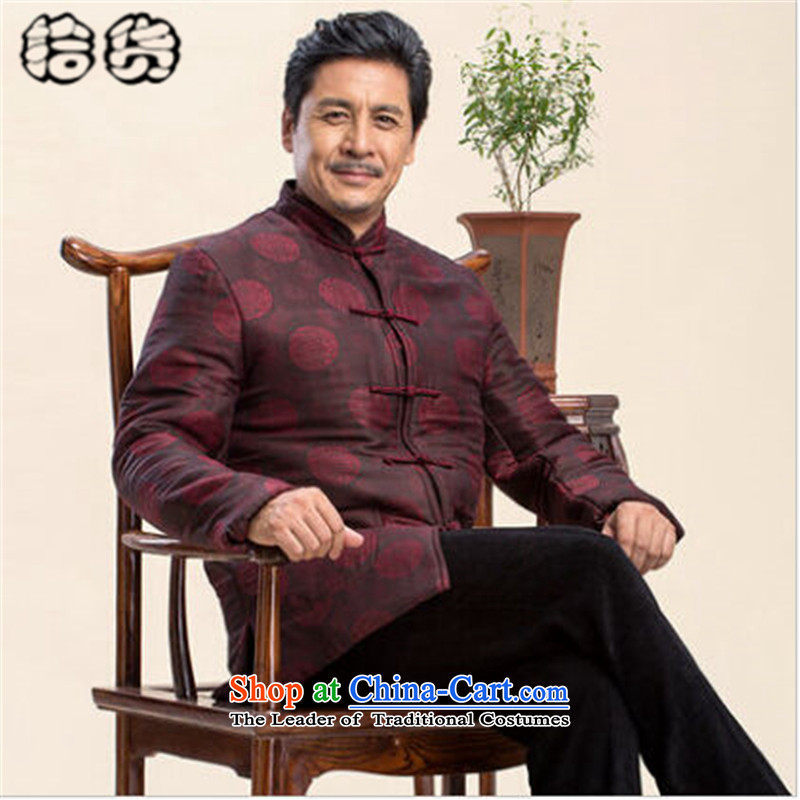 Pick the 2015 autumn and winter of older persons in the new Tang Jacket coat male l ãþòâ Chinese antique grandfather replacing Tang jackets red 185, pickup (shihuo) , , , shopping on the Internet