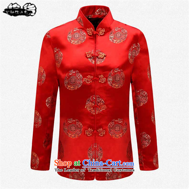 Pick the 2015 autumn and winter older women and men in the new taxi couples Tang long-sleeved blouses birthday birthday of the stamp of the elderly Chinese high-end classic black jacket men M pickup (shihuo) , , , shopping on the Internet
