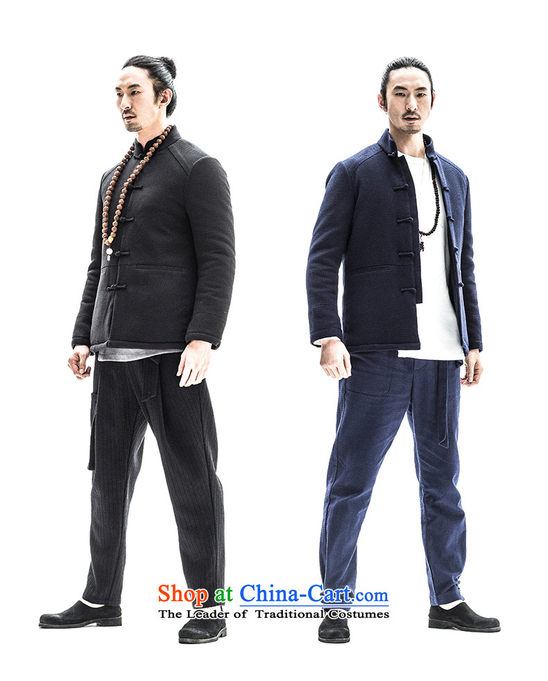 To China wind load tree winter lint-free cotton plus male Tang Dynasty Chinese collar up thick Tang dynasty detained men blue 180/XL robe picture, prices, brand platters! The elections are supplied in the national character of distribution, so action, buy now enjoy more preferential! As soon as possible.