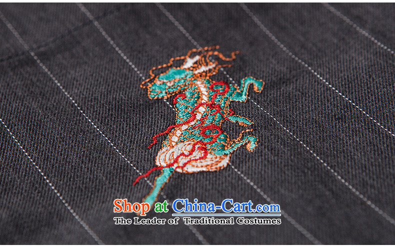 His Excellency spend a note national retro China wind unicorn embroidery streaks Tang Dynasty Men's Mock-Neck long-sleeved old youth in autumn 175/88A Dark Gray Photo, prices, brand platters! The elections are supplied in the national character of distribution, so action, buy now enjoy more preferential! As soon as possible.