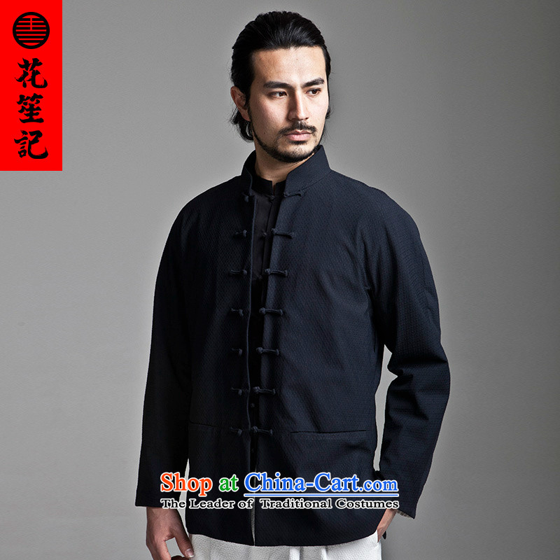 His Excellency spend national retro credited China wind in Dili on the Tang Dynasty Men's Mock-Neck long-sleeved jacket is deducted Sau San Chinese Chiu-pack Black 170/84A, Flower (HUSENJI Polisario) , , , shopping on the Internet