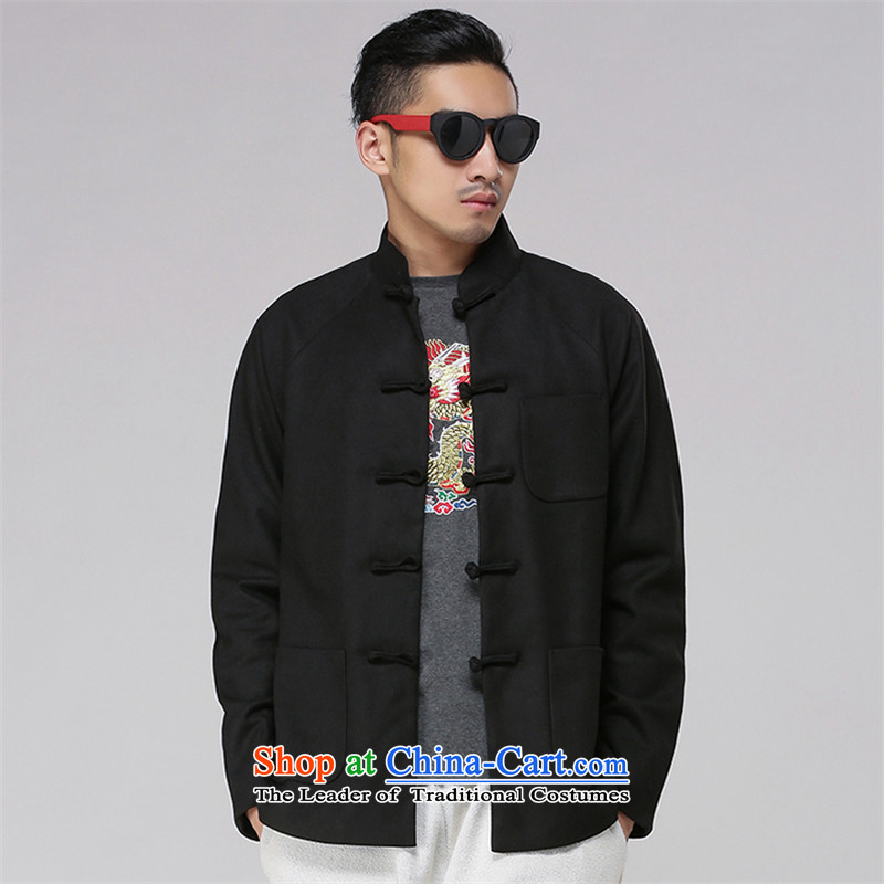 China wind new improvements m2monline2015 Tang tray detained men fall/winter coats of collar cardigan national costumes black l,m2monline,,, shopping on the Internet