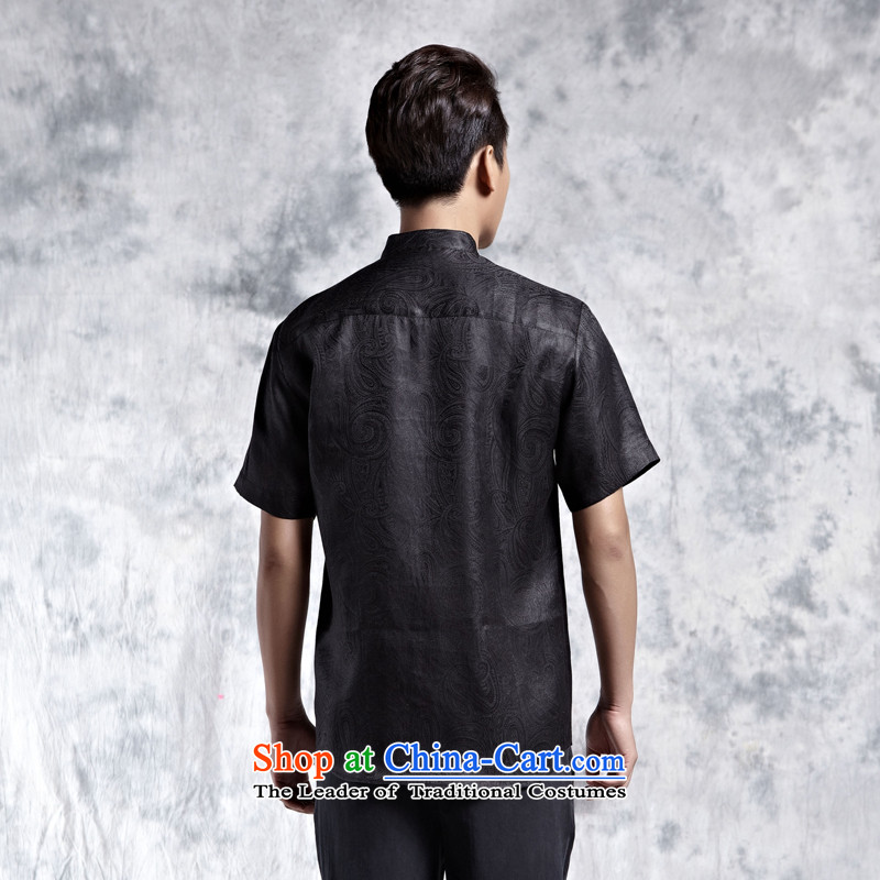 Cloud of incense Windsor pocket car sutures abstract motifs high-end business and leisure silk incense cloud men Chinese shirt yarn black cloud of incense, L, Lisa (xiangyunsha) , , , shopping on the Internet