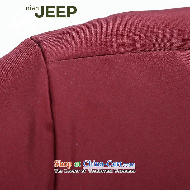 Jeep shield NIAN JEEP down the autumn and winter new Korean short jacket, Sau San youth leisure is a removable cotton coat D4012 wine red XL-height 170-175 32 5. Weight 145g-160g, jeep guilders (NIAN JEEP) , , , shopping on the Internet