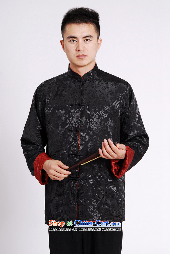 She was particularly Tang dynasty international men's long-sleeved national costumes men Tang jackets collar double-sided Wearing Tang Dynasty damask Black + Red M picture, prices, brand platters! The elections are supplied in the national character of distribution, so action, buy now enjoy more preferential! As soon as possible.