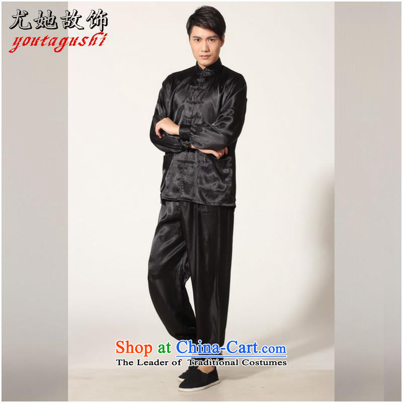 She was particularly Headliner Tang dynasty older men and the spring and summer load collar silk long-sleeved Tang Dynasty Package men kung fu tai chi?M0048 service kit -A black?L _paras. 125-140_, the burden of recommendations