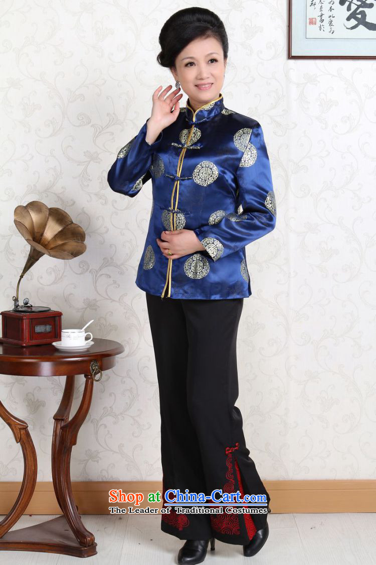 The elderly in the long-sleeved jacket Tang China wind classic wedding dresses made couples blue female M picture, prices, brand platters! The elections are supplied in the national character of distribution, so action, buy now enjoy more preferential! As soon as possible.