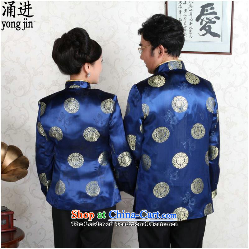 The elderly in the long-sleeved jacket Tang China wind classic wedding dresses made couples blue women into M , , , shopping on the Internet
