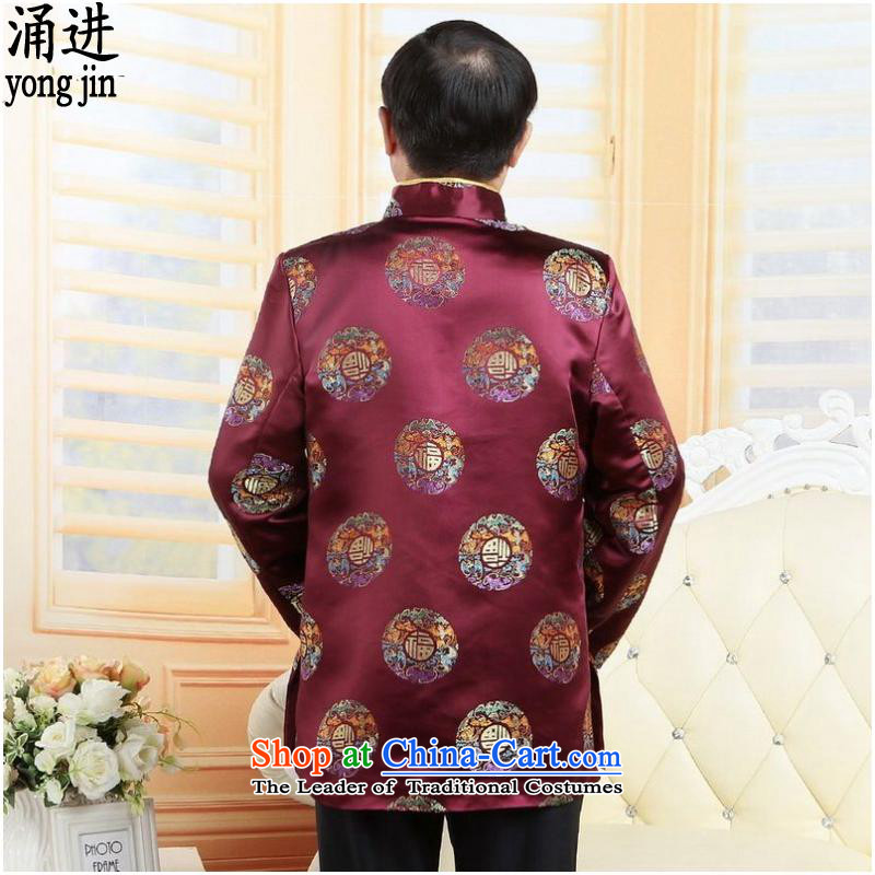 The outpouring of older men Tang jackets collar autumn and winter China wind birthday feast wedding-dress in red in the XL, , , , shopping on the Internet