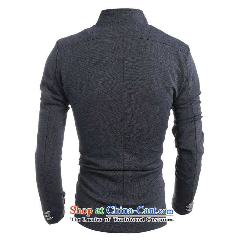 2015 Autumn and winter men new retro Chinese tunic single row detained after Chinese tunic suit pocket leisure  closely related to XL, gray inspected 5,975 (rvie.) , , , shopping on the Internet