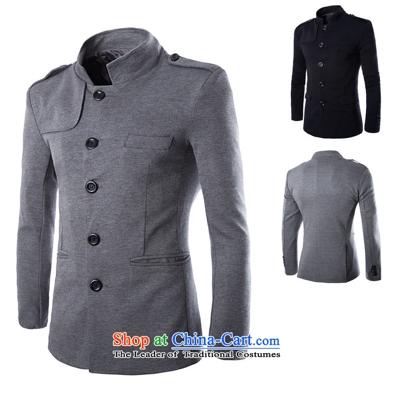 2015 New Year-round has a sense of collar leisure suit Chinese tunic Y015 cotton Gray Photo (M), prices, brand platters! The elections are supplied in the national character of distribution, so action, buy now enjoy more preferential! As soon as possible.
