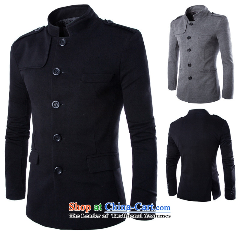 2015 New Year-round has a sense of collar leisure suit Chinese tunic Y015 cotton Gray Photo (M), prices, brand platters! The elections are supplied in the national character of distribution, so action, buy now enjoy more preferential! As soon as possible.