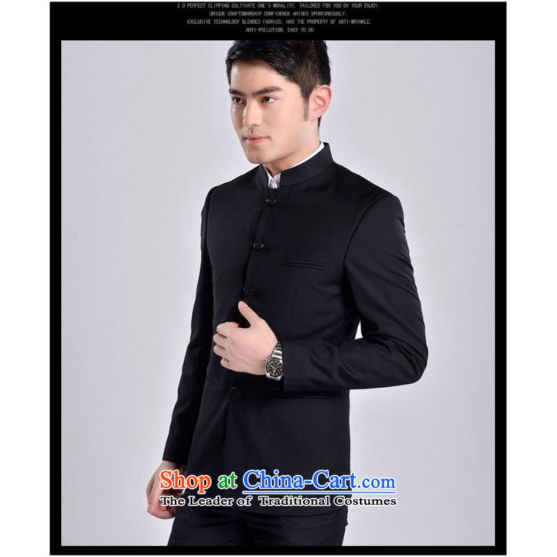 The new 2015 Men's Mock-Neck Chinese tunic Korea Chinese version of the Sau San national dress with black who the bridegroom black solid-colored Tang Mei-day in accordance with the property XXL, (meitianyihuan) , , , shopping on the Internet