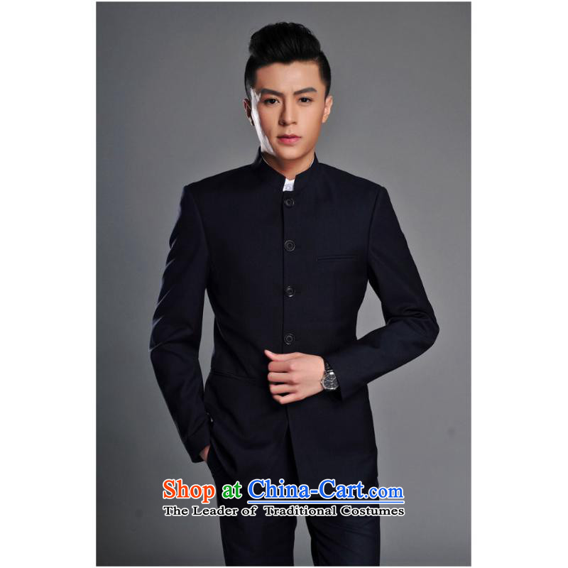The trend of modern Chinese tunic Chinese Men's Mock-Neck Chinese tunic Korean Sau San-free ironing leisure, student and youth with navy M American days in accordance with the property (meitianyihuan) , , , shopping on the Internet