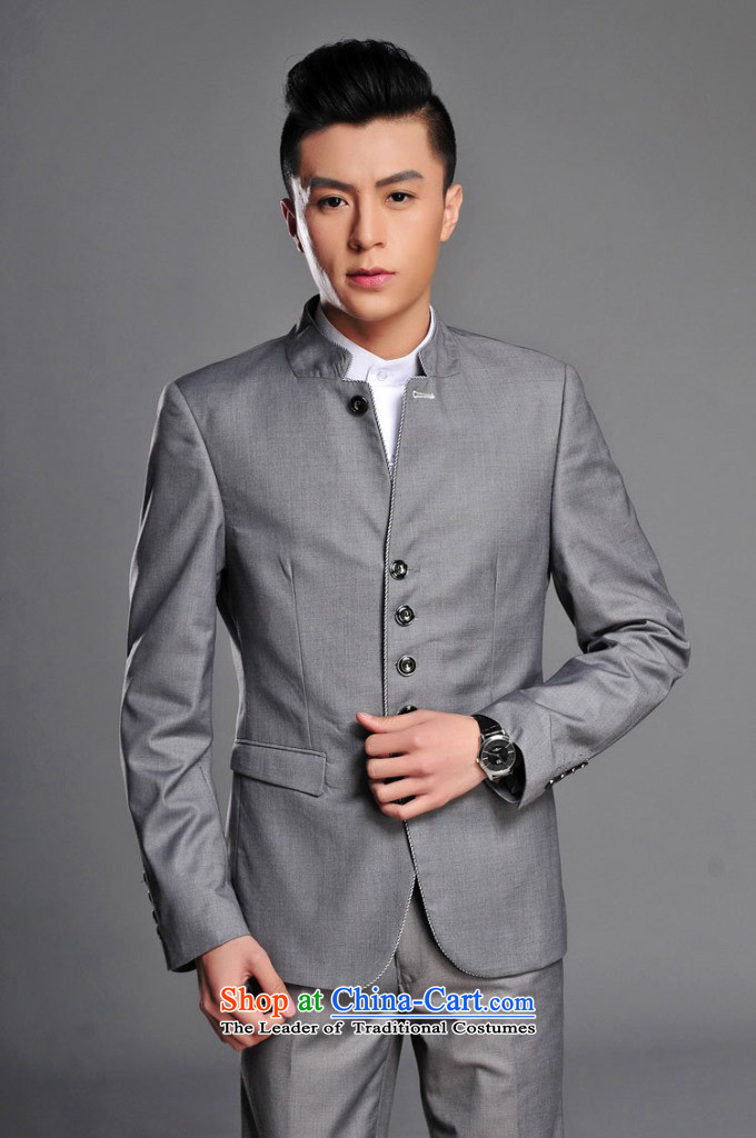 2015 New Chinese tunic Kit Men's Mock-Neck youth popular Korean black leisure suit groom Sau San installed new gray M picture, prices, brand platters! The elections are supplied in the national character of distribution, so action, buy now enjoy more preferential! As soon as possible.