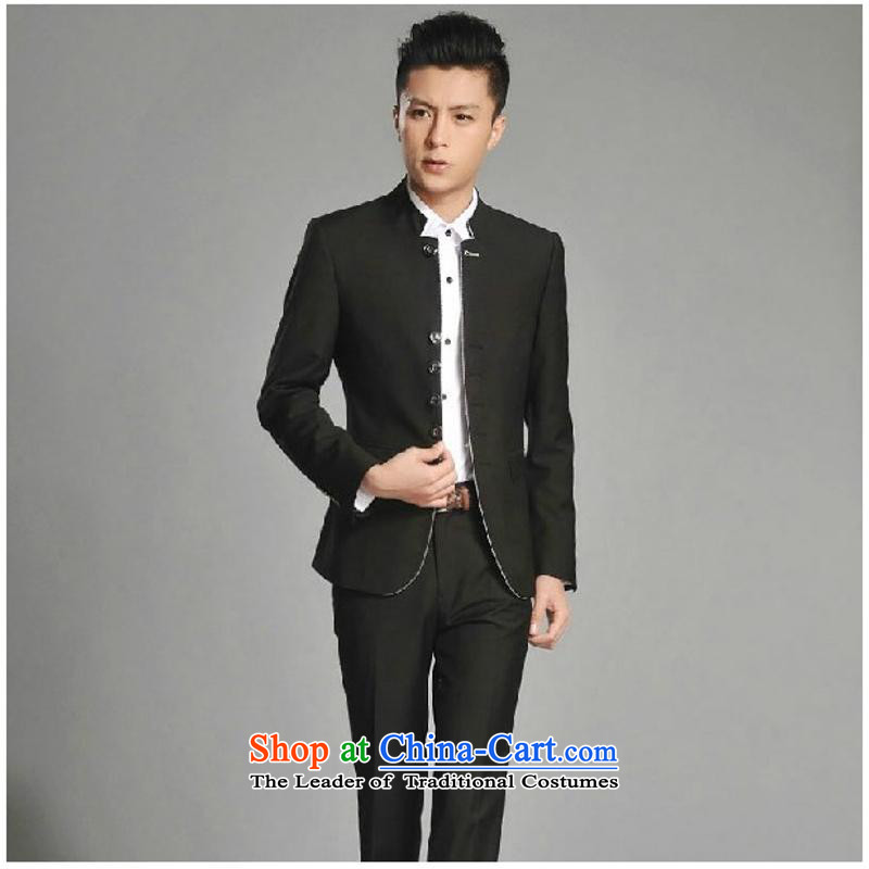 2015 New Chinese tunic Kit Men's Mock-Neck youth popular Korean black leisure suit groom Sau San installed new gray M us day in accordance with the property (meitianyihuan) , , , shopping on the Internet