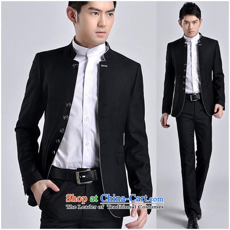 2015 Chinese tunic Men's Mock-Neck youth popular Korean Chinese business and leisure black Sau San collar with gray XXL, bridegroom us day in accordance with the property (meitianyihuan) , , , shopping on the Internet