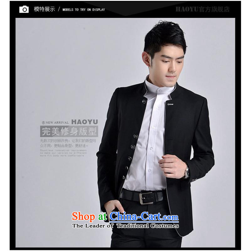 2015 Chinese tunic Men's Mock-Neck youth popular Korean Chinese business and leisure black Sau San collar with gray XXL, bridegroom us day in accordance with the property (meitianyihuan) , , , shopping on the Internet