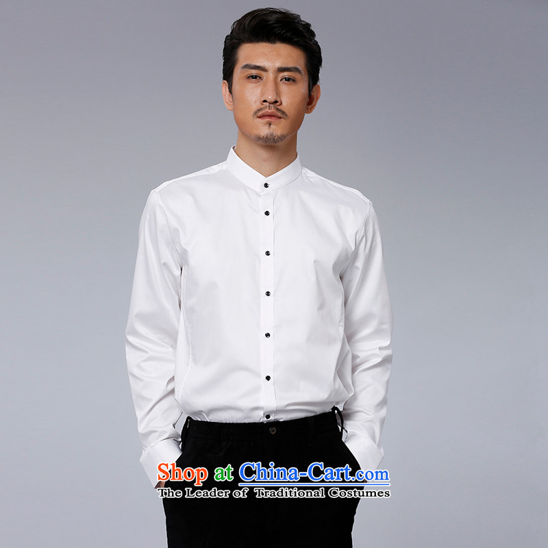 To Tang Dynasty Dragon 2015 autumn and winter New China wind men pure cotton business long-sleeved shirt 15176-1 white 50 to lung , , , shopping on the Internet