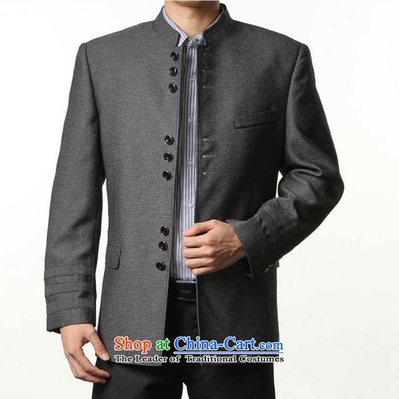 Move wing Prince Chinese tunic suit Mock-neck wool a suit for Sau San in long retro wool jacket XXL/185, gray to wing prince shopping on the Internet has been pressed.