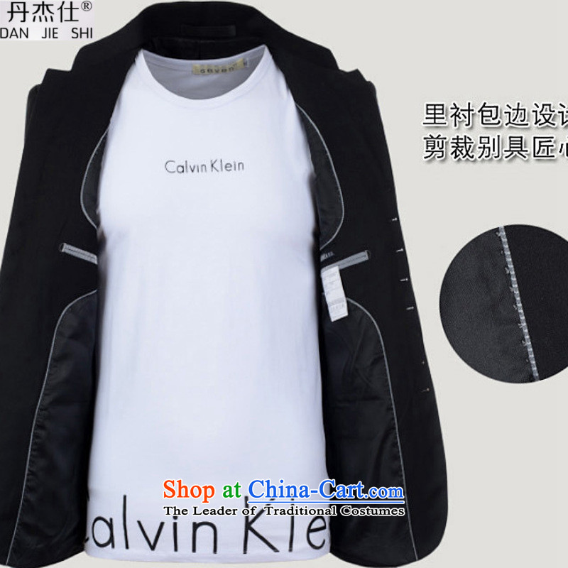 Dan Jie Shi 2015 Urban chic casual China wind retro-eight tablets detained pure color collar minimalist Chinese tunic suit for Sau San jacket and black 185/100(XXL), Dan Jie Shi (DAN JIE SHI) , , , shopping on the Internet